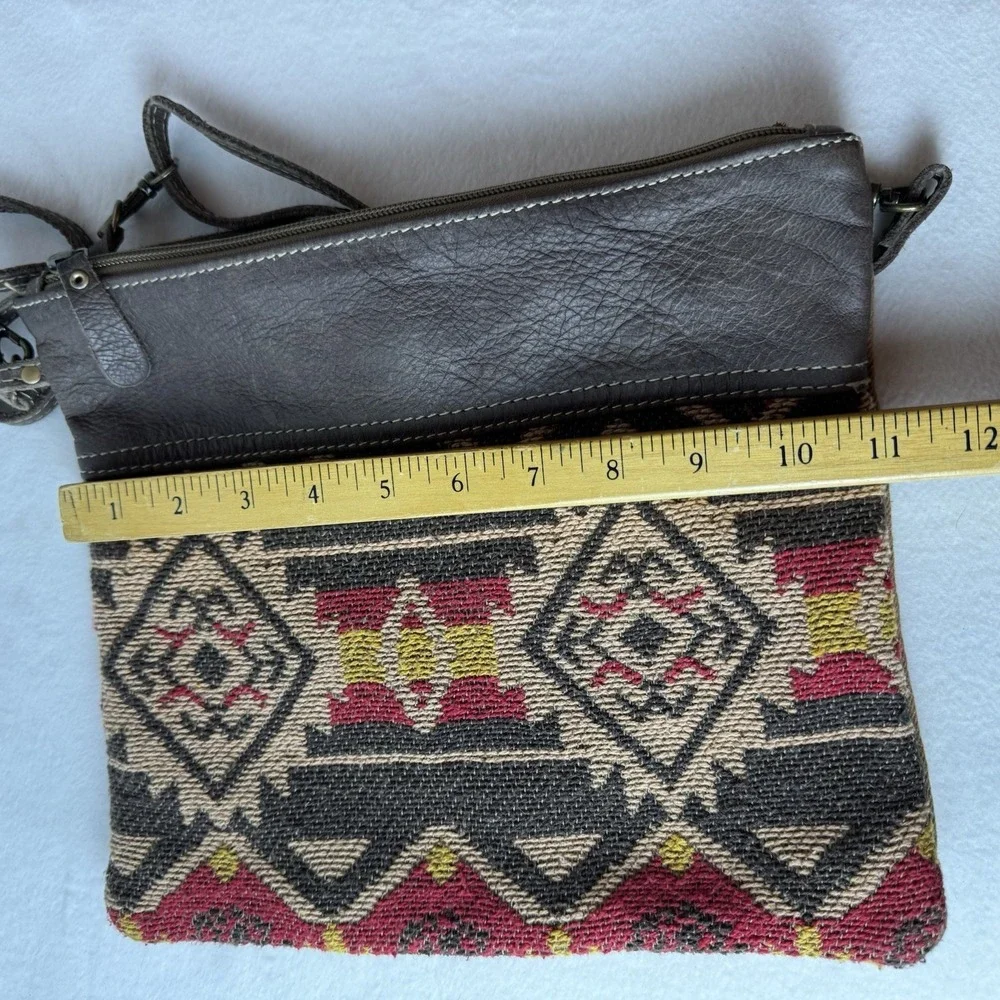 Myra Bag Geometric Crossbody Purse Red Brown Yellow Southwestern Western